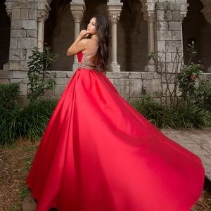 Formal red prom dress